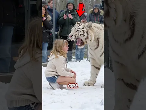 Little Girl Enters Lion's Cage