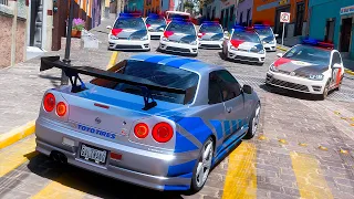 PASSEI na BLITZ e DEI FUGA COM o SKYLINE R34 do BRIAN no FORZA HORIZON 5