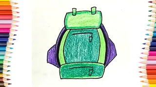 स्कूल बैगDrawing,How To Draw school Beg,Drawing School Beg,स्कूल बैग का चित्र बनाना सीखें,बैगDrawing