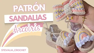 🌈Sandalias a crochet para bebé 0-3 M / Soporte de video para patrón escrito. ✨️