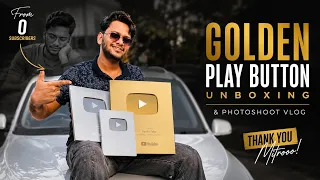 Golden Play Button Unboxing & Photoshoot Vlog By Hamid Talks Aka Hamid Vlogs 🔥 #goldenplaybutton 
