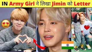 Indian 🇮🇳 BTS Army Girl ने लिखा BTS Jimin को Romantic Letter 💜 | indian girl loves jimin