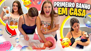 PRIMEIRO BANHO DA MELISSA EM CASA