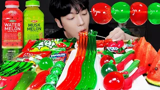 ASMR MUKBANG | 수박 디저트 아이스크림 탕후루 딸기 수박젤리 먹방 & 레시피 DESSERT ICE CREAM WATERMELON TANGHULU