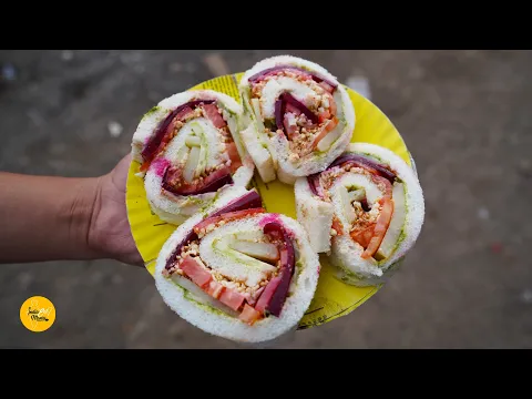 Ultimate Huge Veg Sandwich Roll Making Rs. 70/- Only #bhavnagarfood #shorts