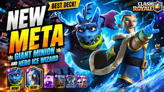 NEW META! 🔥 GIANT MINION + HERO ICE WIZARD DECK IS BROKEN! | Clash Royale