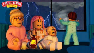 ROTINA DA NOITE NO DIA DO FURACÃO! - Family Roleplay Livetopia - ROBLOX