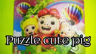 Cute pig jigsaw puzzle education