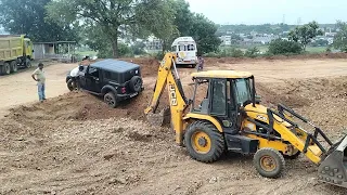 Strong and Thar JCB3DX BLACK THAR OPERATOR TATA HITACHI MACHINE WORK #jcb #thar #viral #video #op 