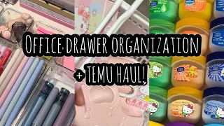 ASMR office drawer organisation & temu haul! 🤍 Link for 100€ Temu coupon is in the description!