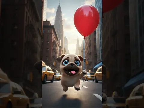 Dog Loses His Balloon — But a Heroic Yellow Bird Saves the Day! 🍔🎈#shorts #cute #dog