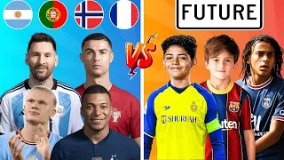 Ronaldo Messi Haaland Mbappe 🆚 Ronaldo JR Thiago Messi Ethan Mbappe 🔥 Long Comparison 💪