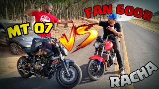 FAN MOTOR DE HORNET VS MT 07! UM RACHA ASSUSTADOR