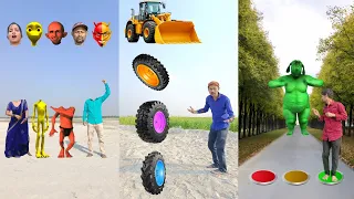 Jocker, alien, cute boudi vs me head matching /wheel to car/red,yellow,green button to- Vfx video