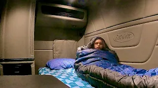 Overnight Truck Camping in 20 degree weather w/ ONLY a Sleeping Bag (I got sick)