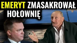 Wkurzony emeryt wgniata w ziemię Hołownię!