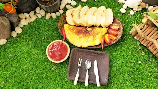 Mr Mini Foods - How to make omelet egg in miniature kitchen