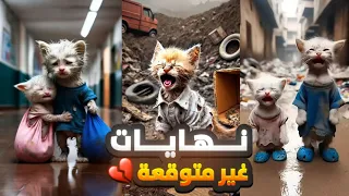ثلاثة قصص حزينة هتهز قلبك..النهاية صدمت الكل! 💔😢🔥#shorts #cats #ai