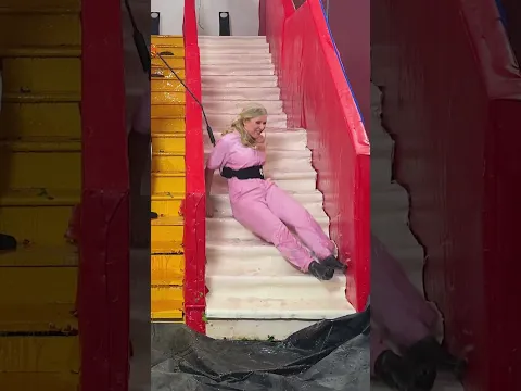 Slippery vs Sticky Stairs! 🧗👫