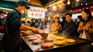 【LIVE】The beef pancakes being sold on the street are delicious!