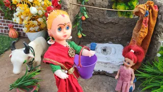 Barbie Doll All Day Routine In Indian Village/Radha Ki Kahani Part -54 /Barbie Doll Bedtime Story||