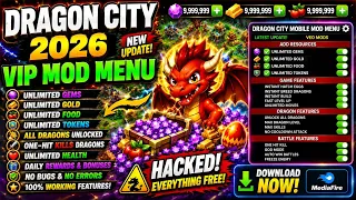 NEW!🚨 Dragon City Mobile MOD MENU v26.10.4 VIP Unlimited Gems & Money! (Android/iOS 2026)