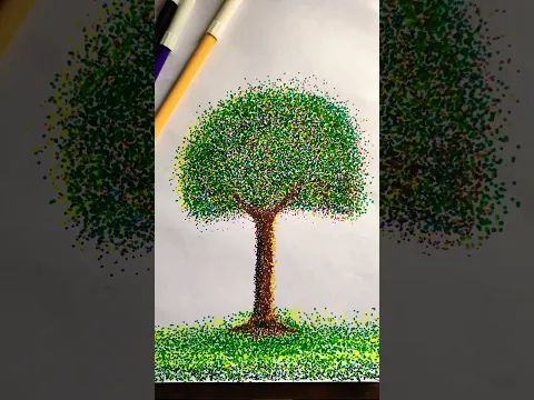 This Tree Has 100k Dots😱🔥#shorts #drawing #challenge #trending