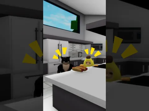 Maxwell and Banana Cat's Hotdogs 🌭 #elgato #maxwell #bananacat #roblox #brookhaven