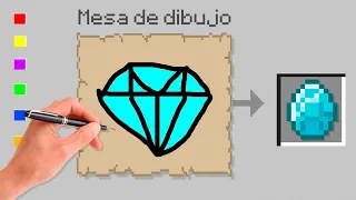 Paso MINECRAFT pero CONSIGO todo lo que DIBUJO 😱 INVICTOR Y RIUSPLAY