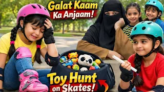 Toy Hunt on Inline Skates | Lalach Ka Anjaam | Kids Moral Story | @MahrooshSkater