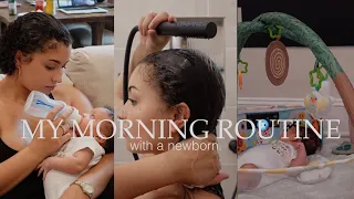 A REALISTIC MORNING WITH WITH A NEWBORN. || feeding + pumping + diaper changes + tips ||