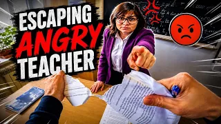 ESCAPING ANGRY TEACHER 1 (Parkour POV Chase) #viral #action #angry #funny #pov @DumitruComanac 