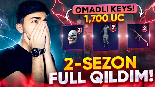 1,700 UC 2-SEZON FULL SET QILDIK 🔥 OMADLI OPEN KEYS - PUBG MOBILE!!!