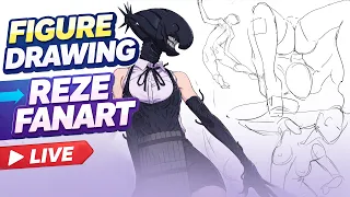 Figure Drawing → Reze Fanart (Chainsaw Man) | Live Art Stream