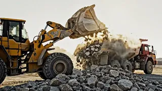 Giant Excavator Destroys Mountain: Raw Power Unveiled
