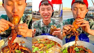 【大食い 】超激辛の生タコ 、中華料理はユニクですね！日本人なら出来ないな。。。！シーフドチャレンジ 、パート