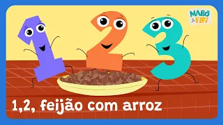 1, 2, FEIJÃO COM ARROZ | Rima infantil | vídeos musicais educativos | @maboefifi