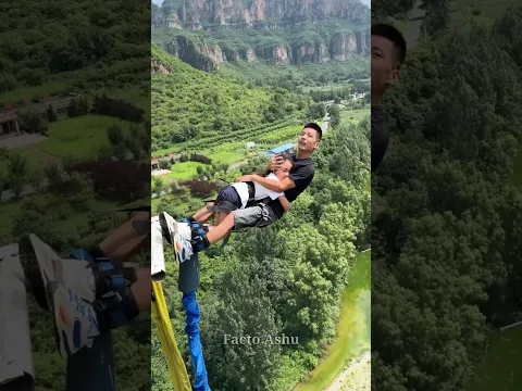 This little girl wanted to go bungee jumping but she was too scared