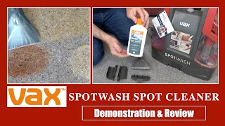 Vax Spotwash Portable Spot Cleaner Demonstration & Review