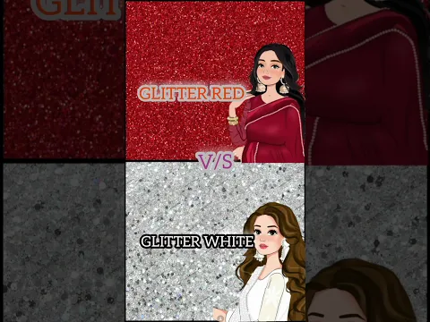 glitter red ♥️🆚 glitter white 🤍 dress 👗 sandal 👡 cake 🎂 nail 💅 #shortvideo #fashion