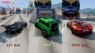 Super Hero's Cars Brake Test #3 😱 BeamNG.Drive | The Real Granny