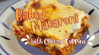 Filipino-style Baked Macaroni with Cheese Topping