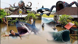 SEMUA HEIUWE4N LAUT TWERD4MP4R KE RUMAH UPlIN SAAT B4NJOUIR?! Bloop, grand maja, ningen, kraken, dll