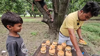 Jungle Mein Burger Banaya | Lakdi Se Bana Woodfire Burger | Village Cooking Style