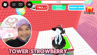TOWER STRAWBERRY ROBLOX: Baru Mulai Udah Jatoh 100 Kali 😂🍓 #roblox #robloxtower