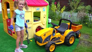 Backyard Toy Vehicle Play | Kids Imaginative Construction