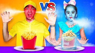 تحدي الاكل الحار ضد البارد 😱🔥 Hot VS Cold Food Challenge