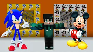 ماين كرافت حفرة ميكي ماوس ضد حفرة سونيك😲🔥!!؟؟