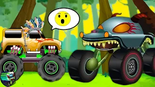 Tribal Adventure of Monster Truck Cartoon Show for Children By HHMT