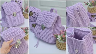 Crocheting backpack Helen Crochet pattern Самый легкий способ связать рюкзак. Рюкзак Элен Видео МК